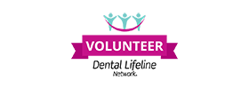 The image features a badge with text that reads 'VOLUNTEER' at the top, followed by a crown icon, and below that, the word 'VOLUNTEER' again, all set against a pink background with a white border.